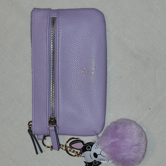Nanette Lepore Light Purple Wristlet And Doggie Bag Charm Key Chain - Picture 2 of 6